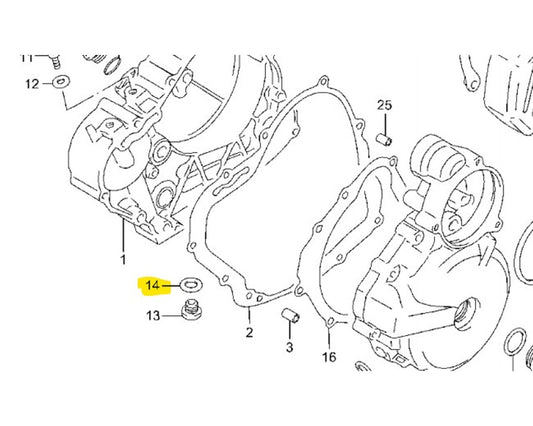 Suzuki Oil Drain / Oil Pipe Crush Washer 09168-10002
