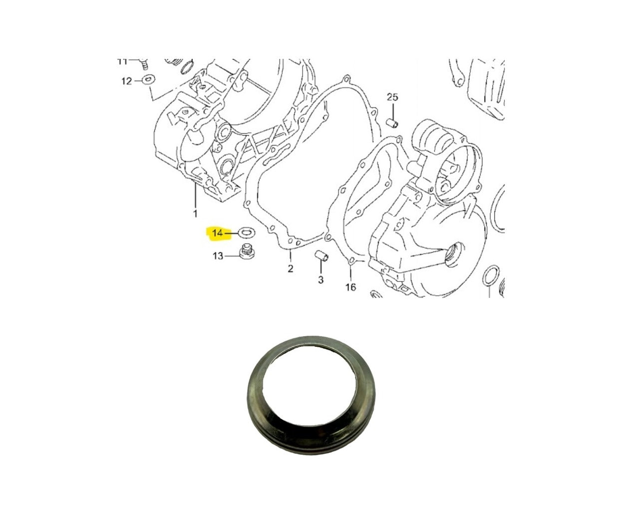 Suzuki Oil Drain / Oil Pipe Crush Washer Kit of 5 09168-10002