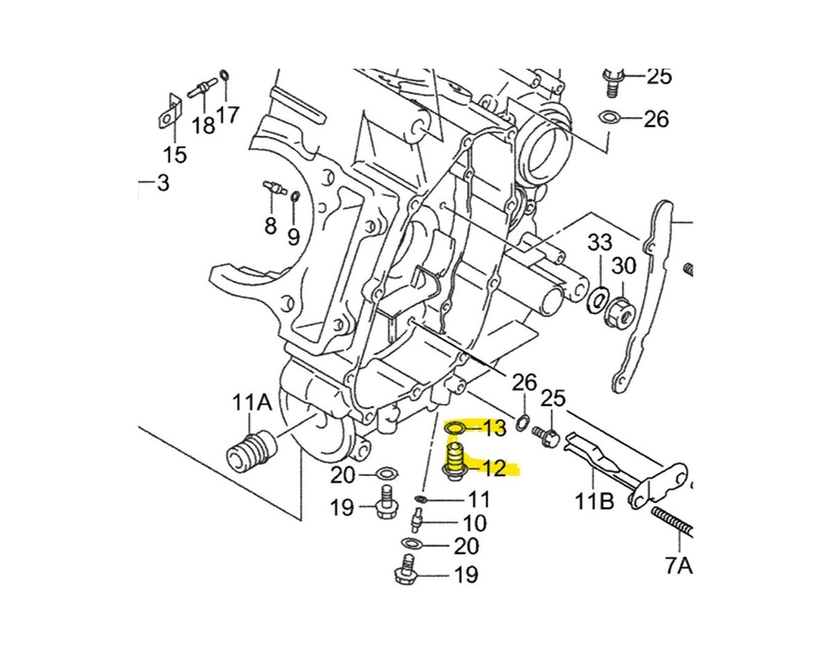Suzuki Oil Drain Bolt Kit with Crush Washer Motorcycle/ATV 09247-12106