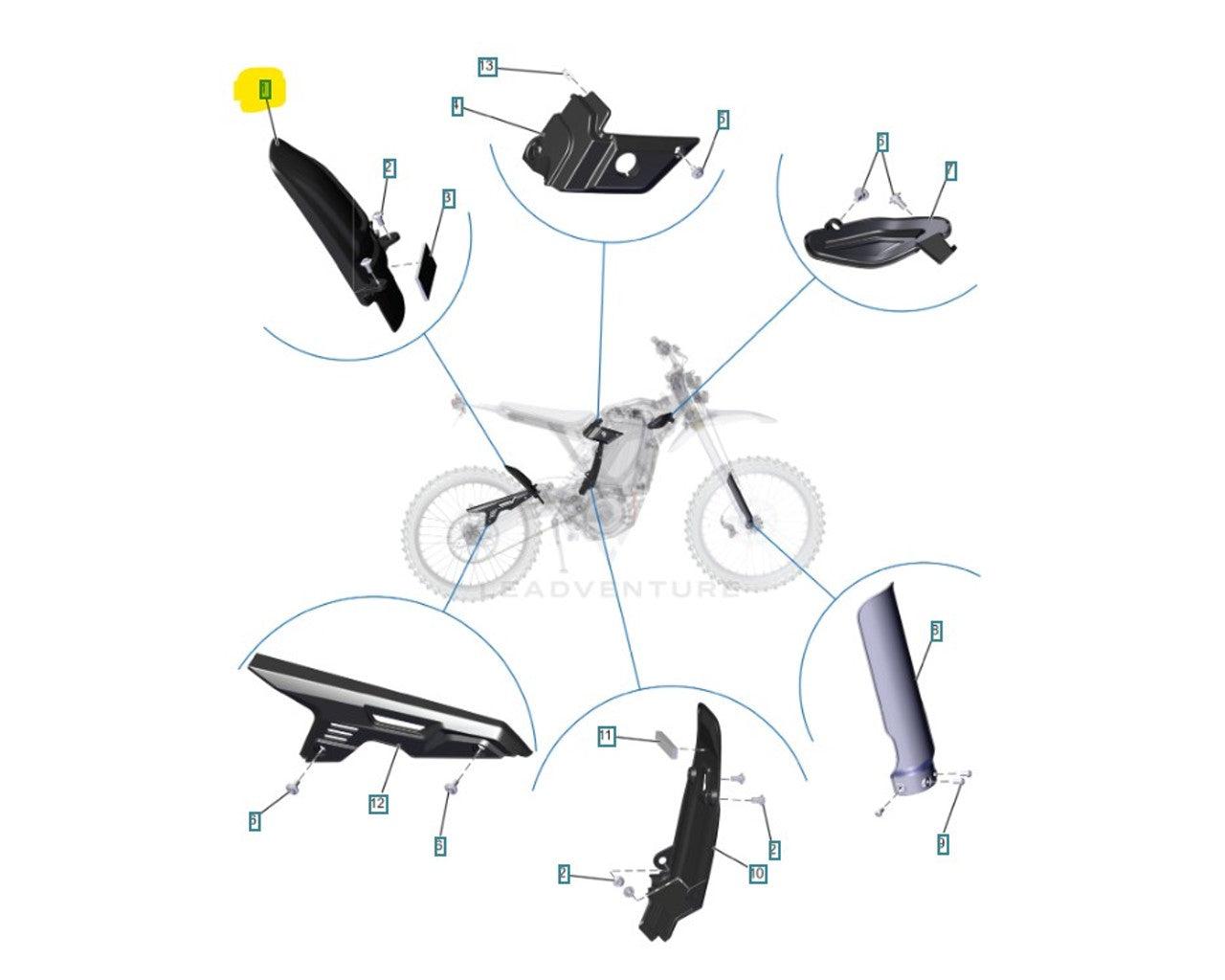 ZERO Motorcycles Rear Inner Mud Guard XB 10002453-01