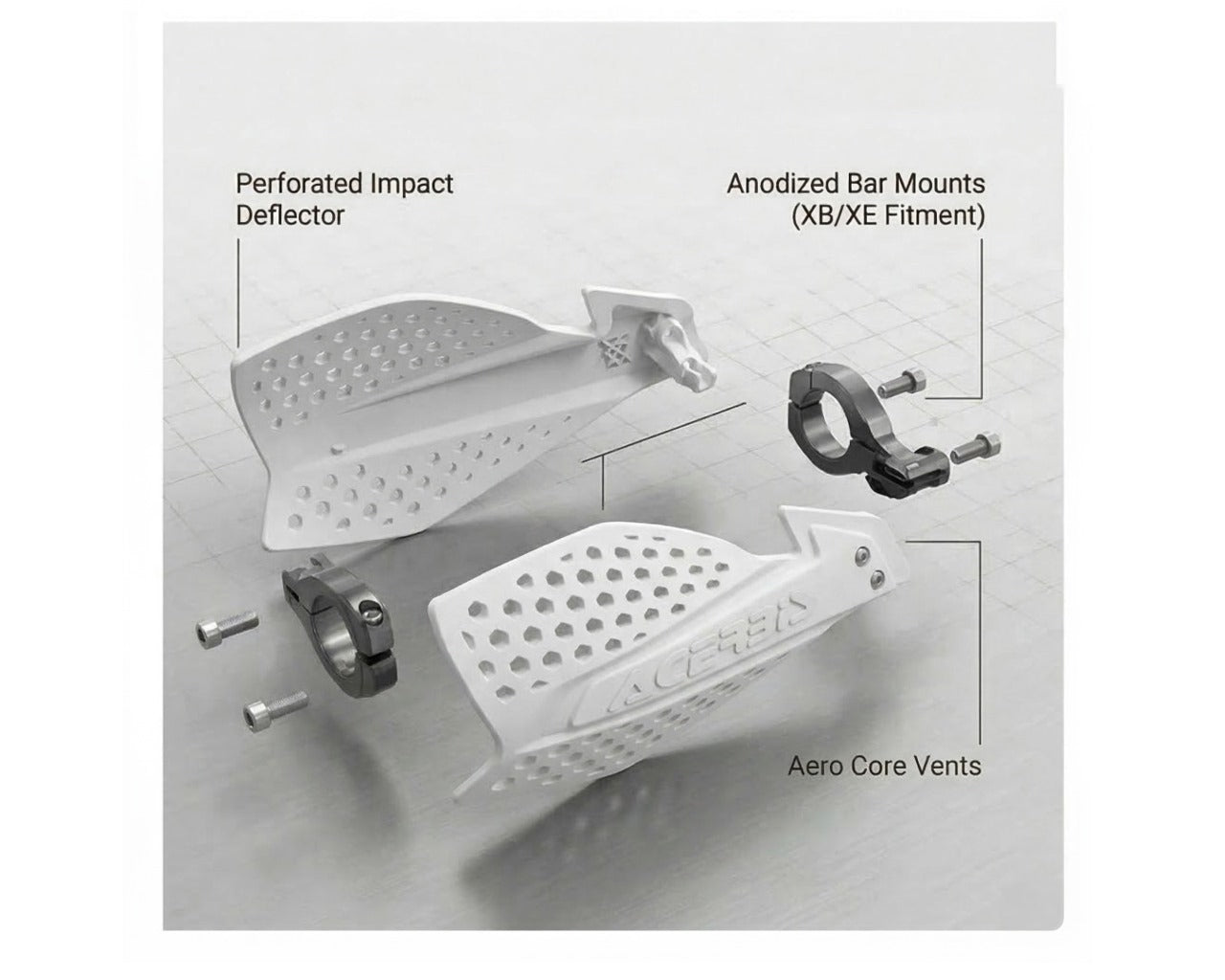 ZERO Motorcycles X-Ultimate Handguards Acerbis Kit XE XB White 10002993-01-F01