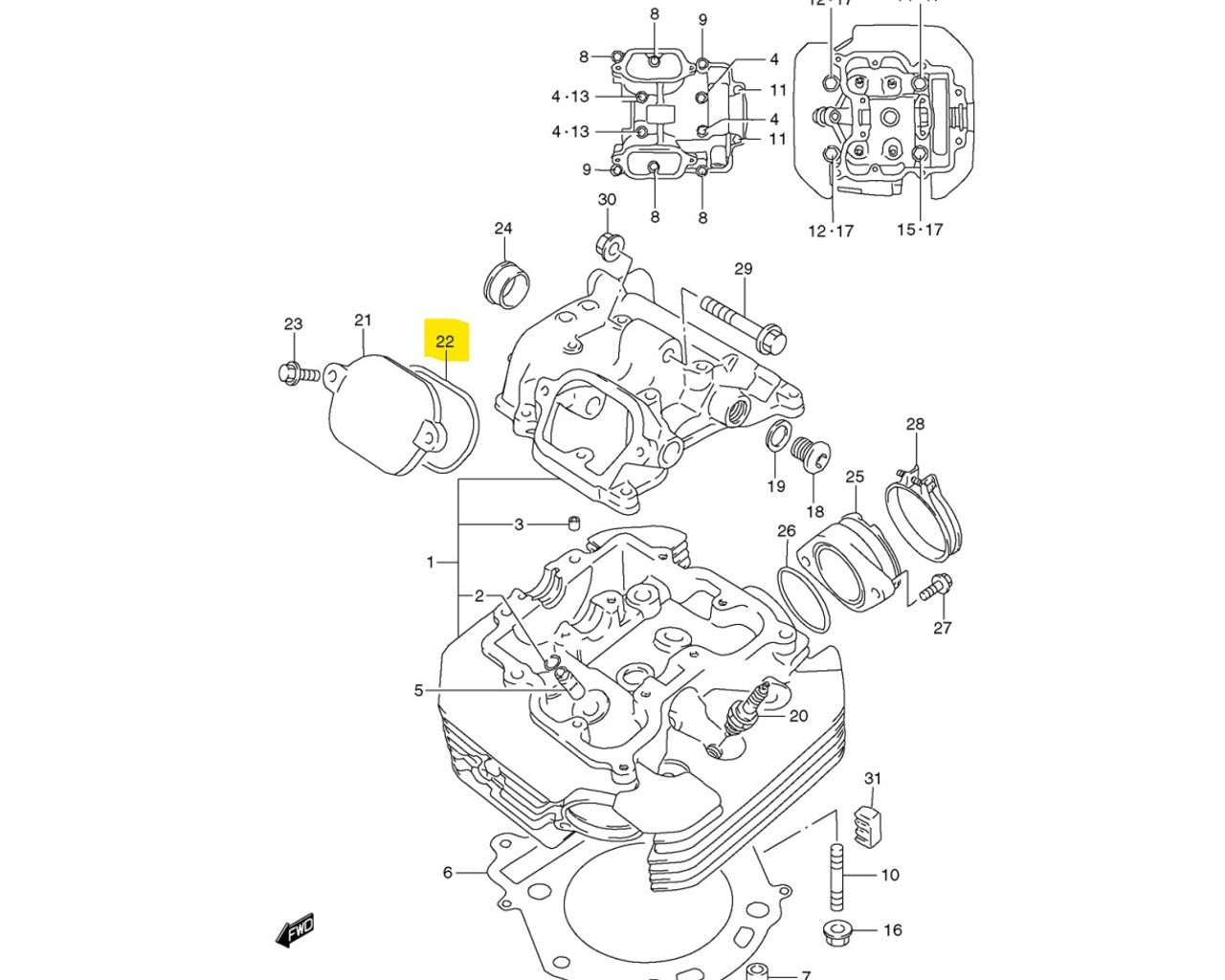 Kawasaki O-Ring, Inspection Valve Cover DR650 11177-44B01