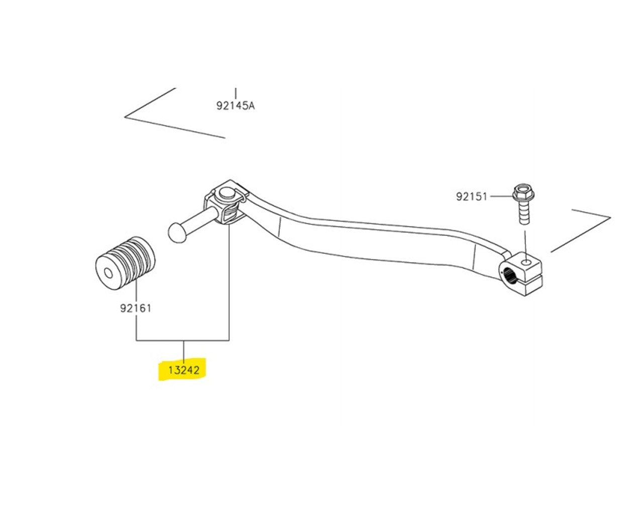 Kawasaki Gear Change Shift Lever 2022-2025 KLR650 13242-0252