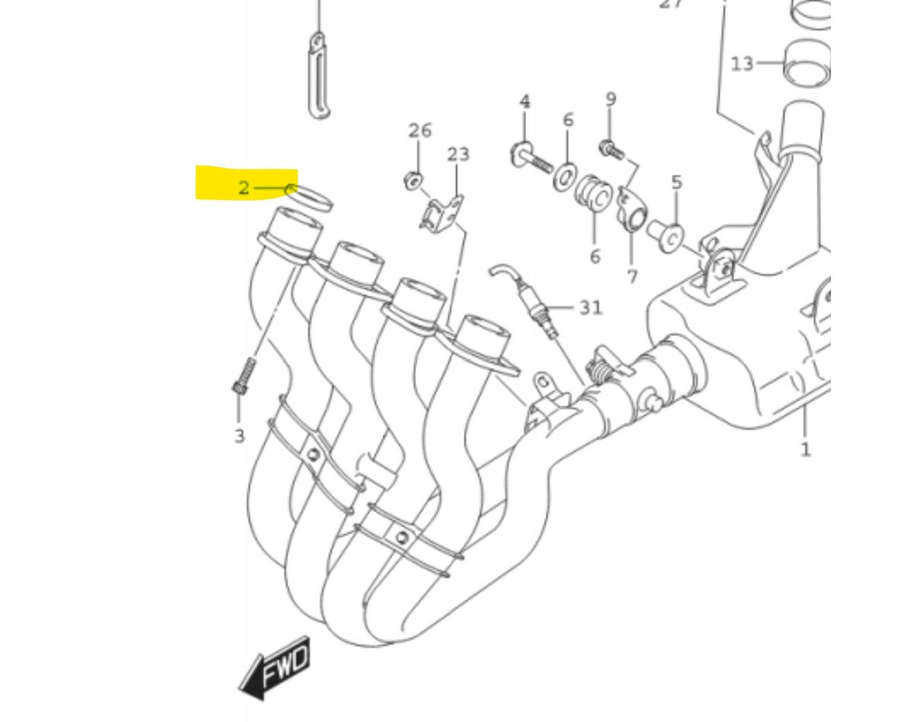Suzuki OEM Exhaust Gasket GSX-R750 2016+  14181-46E10