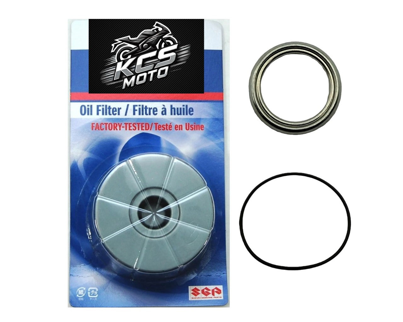 Suzuki Oil Filter Kit with Crush Washer and Cover O-Ring DR650 1997-newer 16510-37450-KIT1