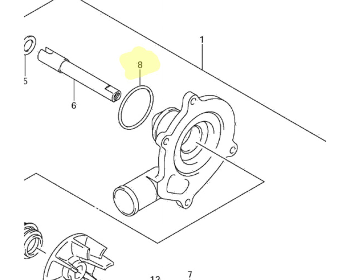 Suzuki Water Pump O-Ring GSXR600 750 GSX1300R & More 17435-33400