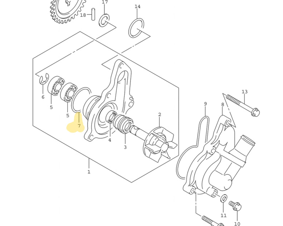 Suzuki Water Pump O-Ring GSXR600 750 GSX1300R & More 17435-33400