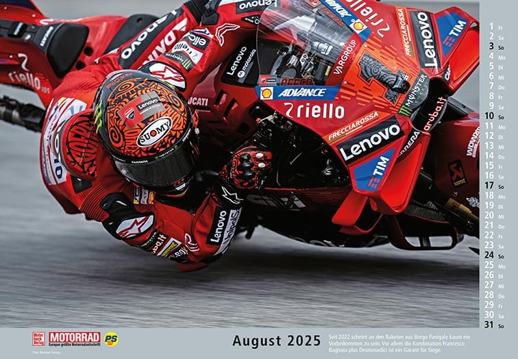 Motorrad-Rennsport 2023 MOTORRAD MotoGp 12 Month Motorcycle Racing Calendar