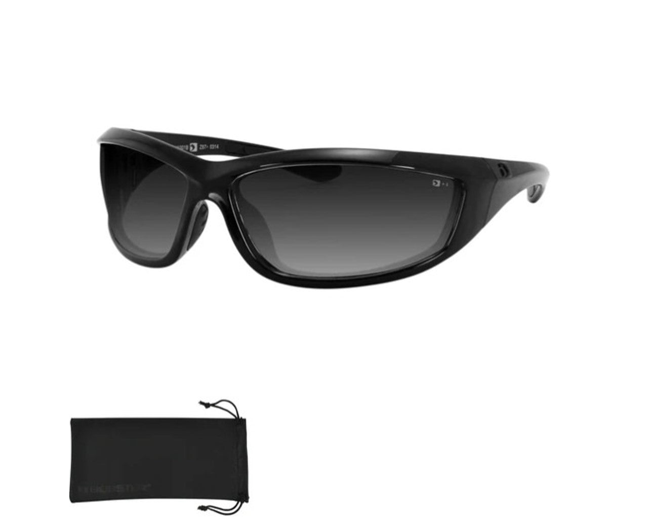 Bobster Charger Sunglasses Gloss Black Smoke Lens ECHA001