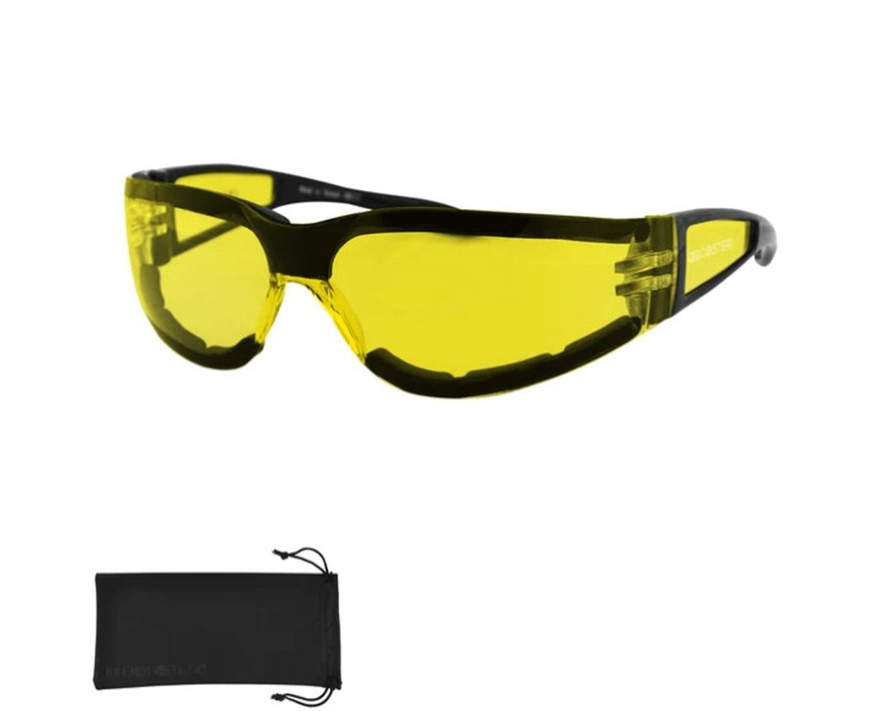 Bobster Shield II Sunglasses Gloss Black Yellow Lens ESH204