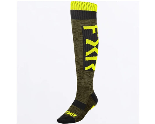 FXR Moto Sock One Size Army-HiVis Black 