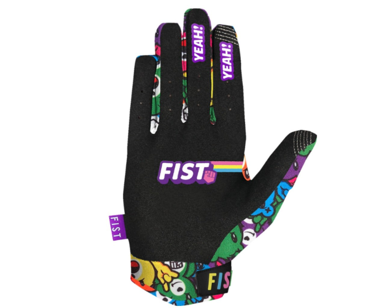 Fist Strapped Yeah Bears Motorcycle Gloves Black 