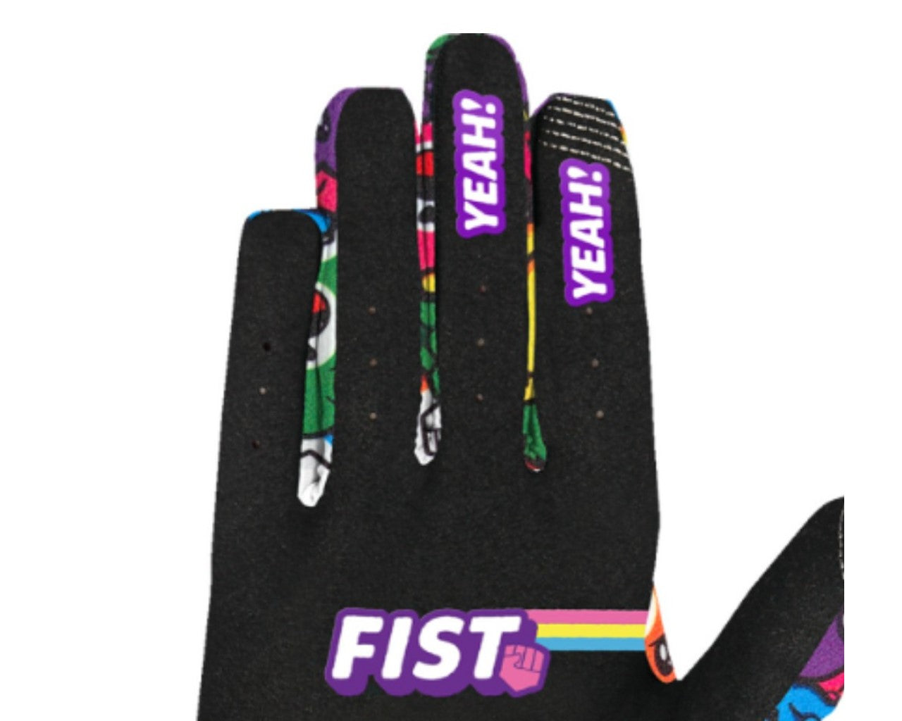 Fist Strapped Yeah Bears Motorcycle Gloves Black 