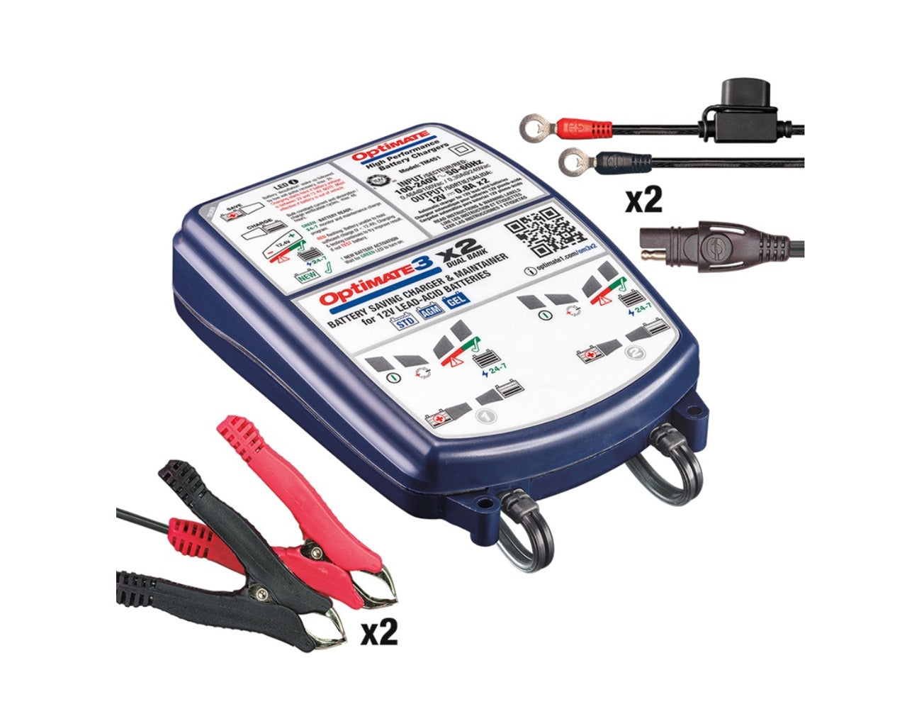 Optimate 3 x2 Dual Powersports Charger & Maintainer TM451