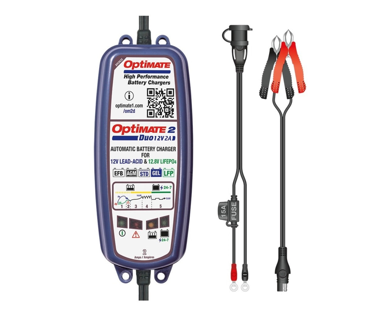 Optimate 2 DUO Powersports Charger & Maintainer TM551