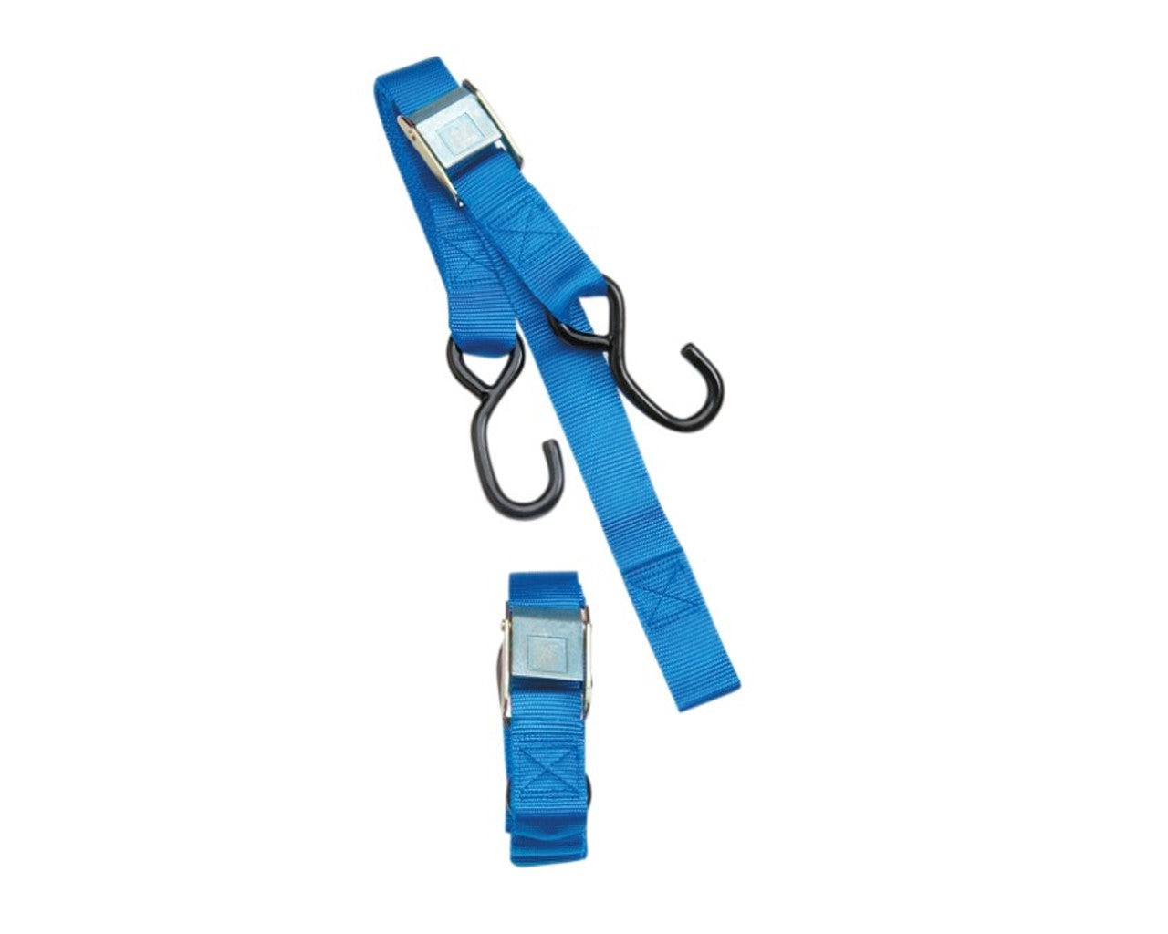KCS Moto Powersports Heavy-Duty Tie-Downs with Soft Hook 1" x 5 1/2" - Set of 2 Blue 3920-0073