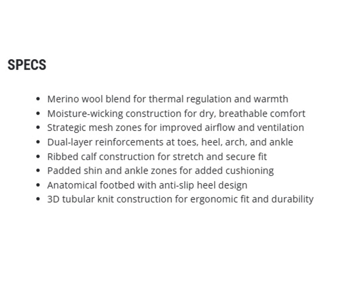 Alpinestars AT Merino Wool Baselayer Socks Black 