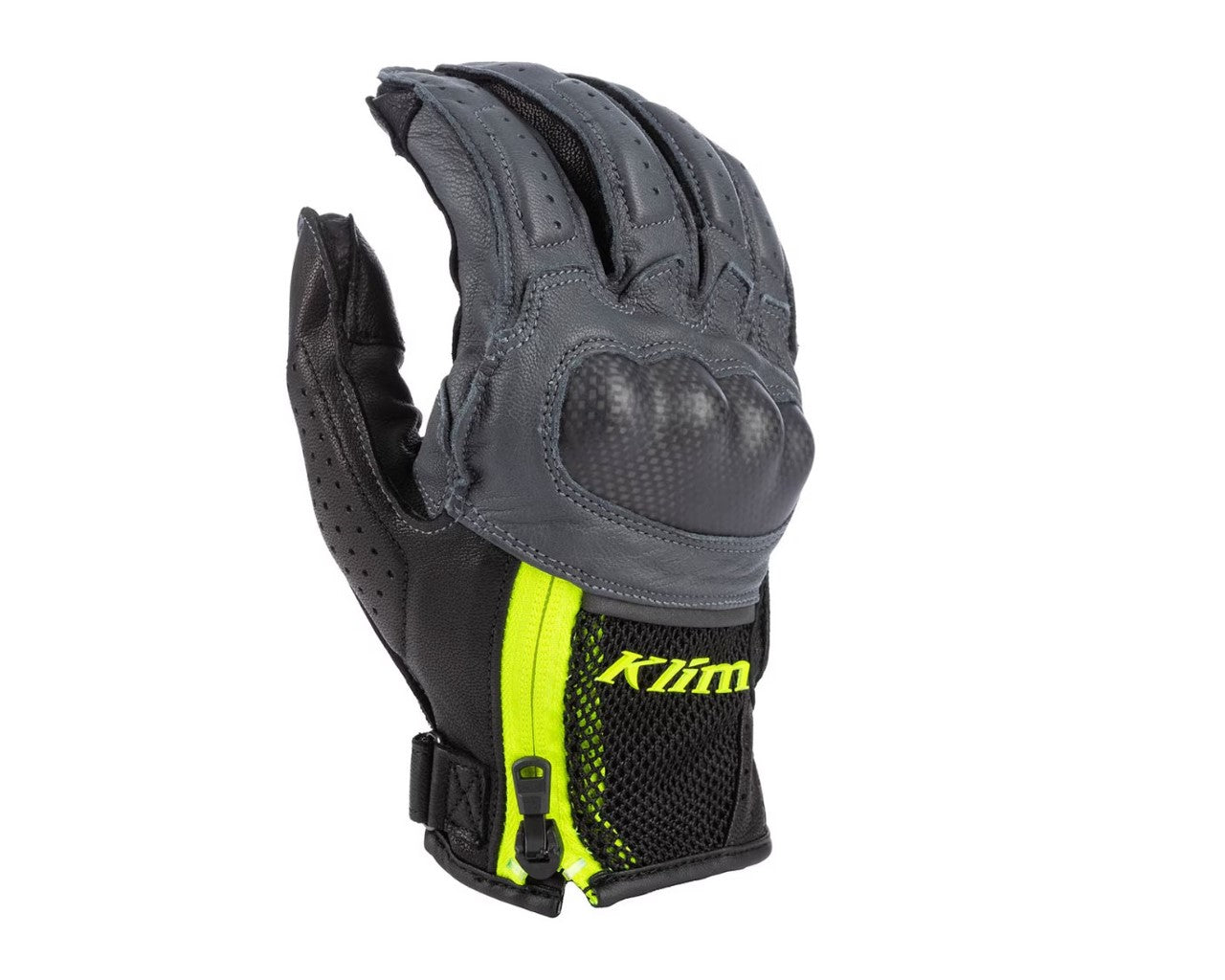 KLIM Induction Vented Motorcycle Glove Asphalt Hi-VIZ 