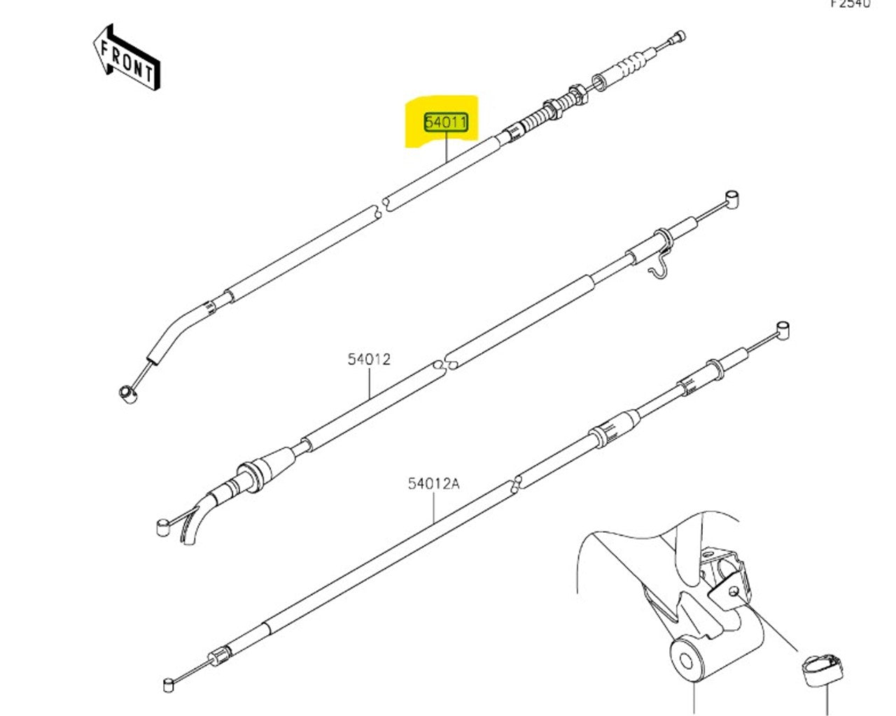 Kawasaki OEM Clutch Cable Ninja 500 EX500 2024+ 54011-0666