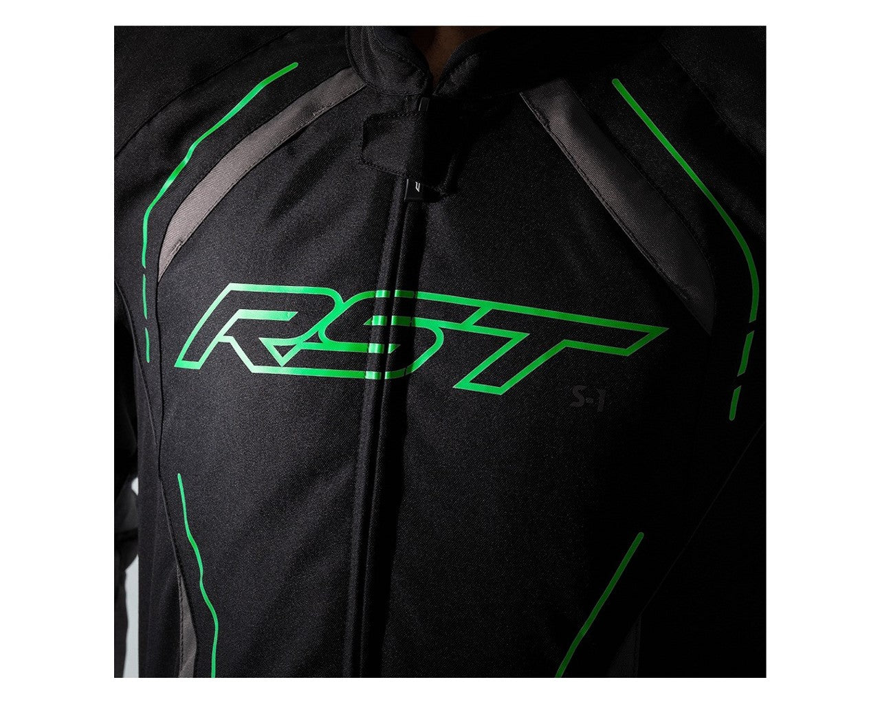 RST S-1 Textile CE Motorcycle Jacket Black/Green 