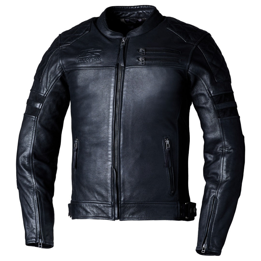 RST IOM TT Hillberry 2 Motorcycle Leather Jacket Black 