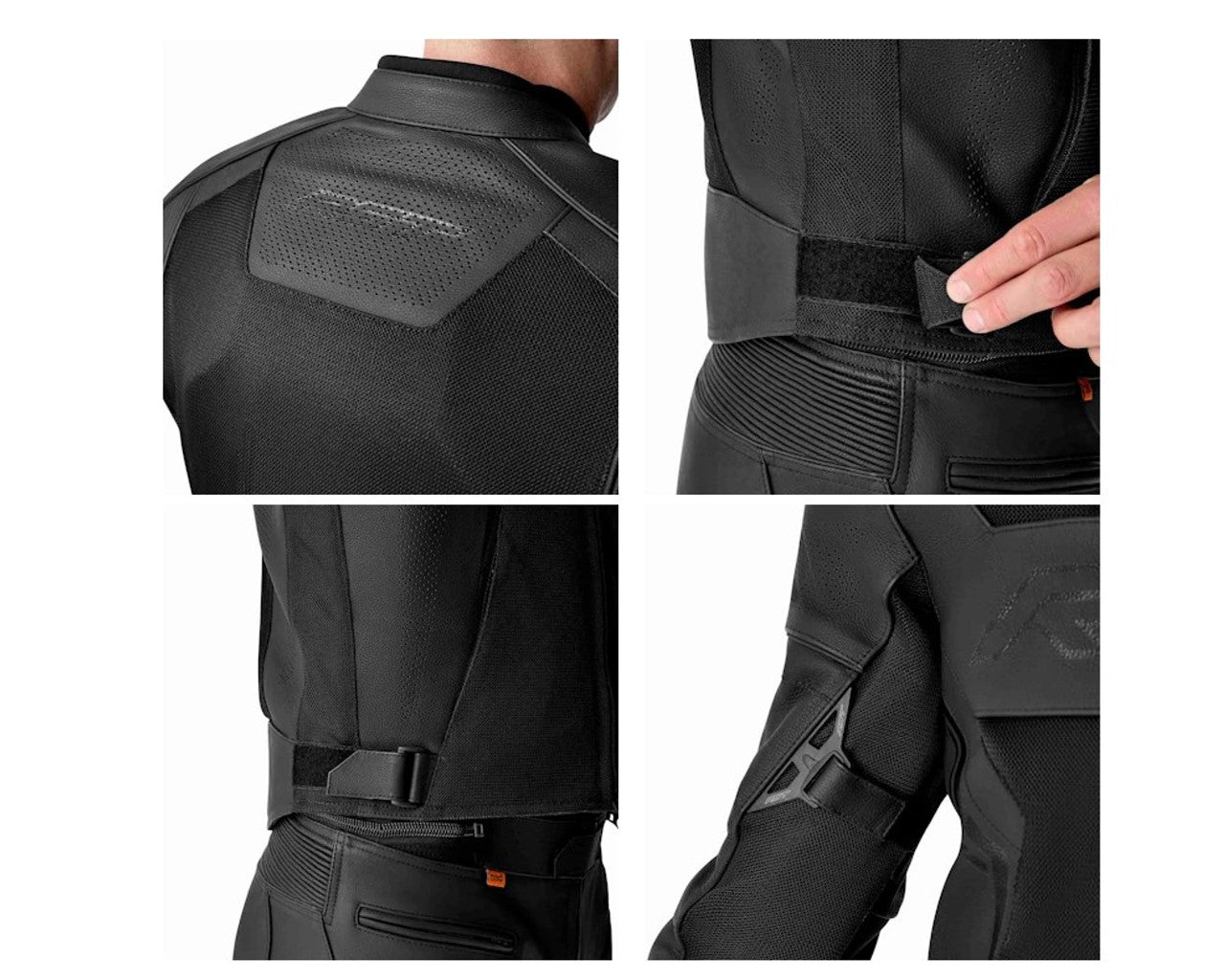 RST S1 Mesh D30 Leather Motorcycle Jacket Black 