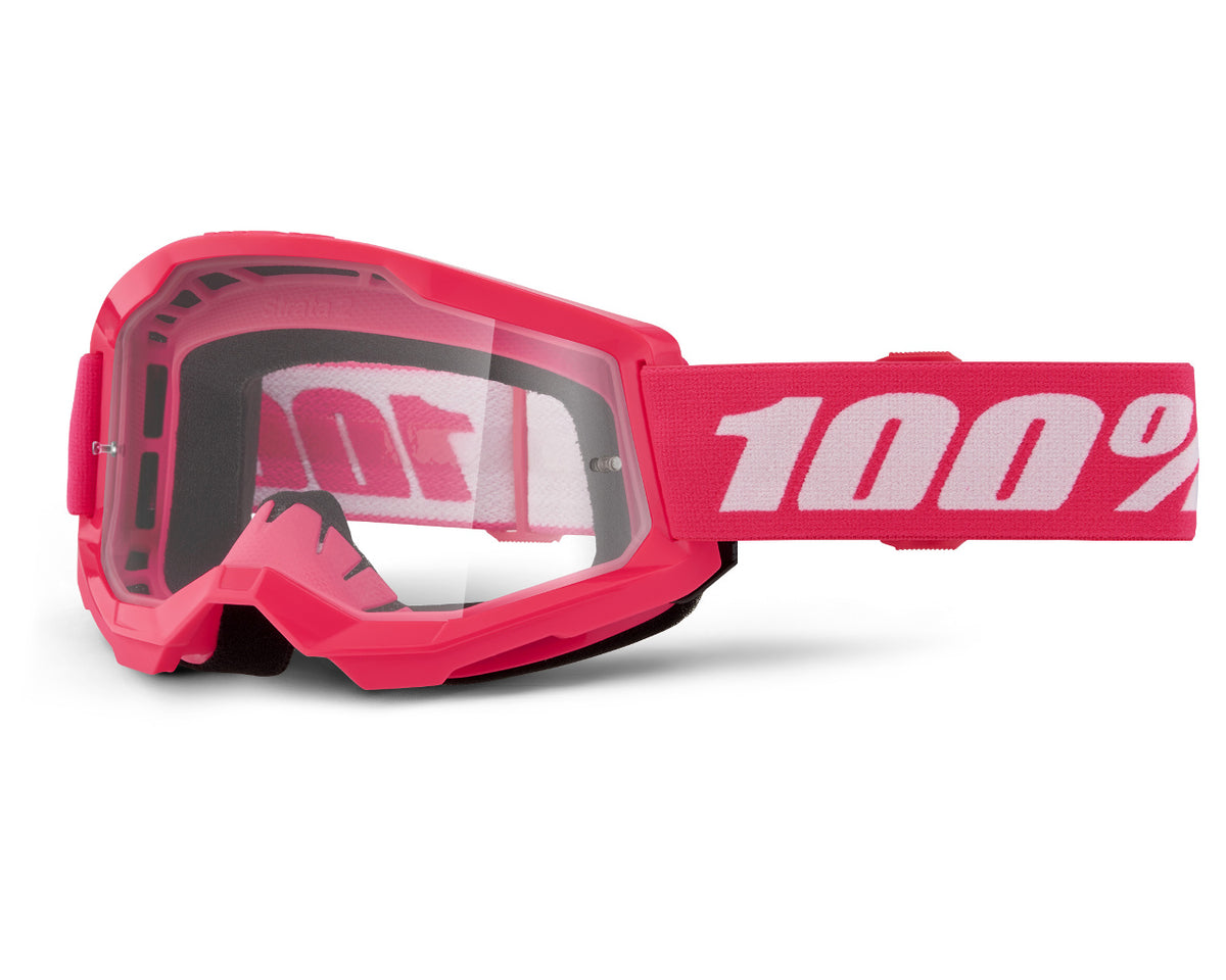 100% Goggles Strata 2 Pink Junior/Mini Goggles  Clear Lens 5651-1008-50