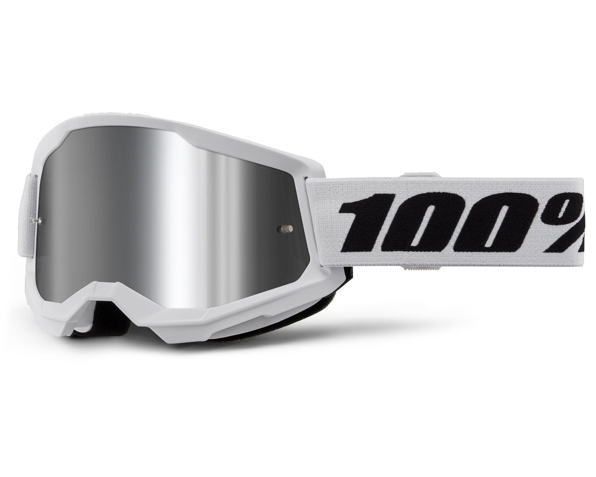 100% Goggles Strata 2 White Goggles Silver Lens 5652-1009-00