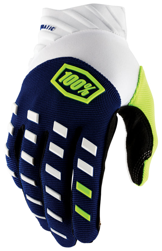 100%` Airmatic MX Dirtbike Glove Blue/White 