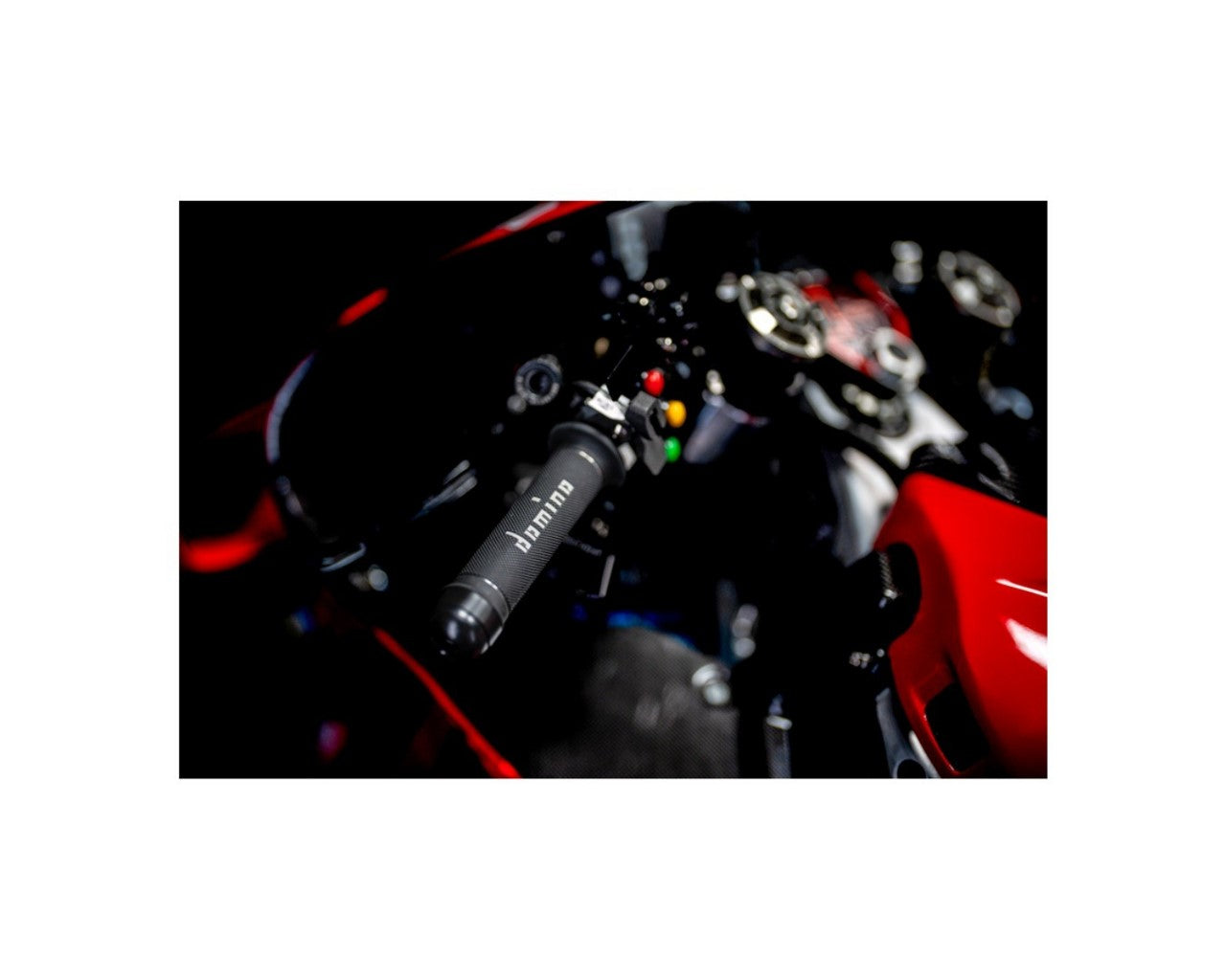 Domino Racing MotoGP Motorcycle Grip Pair 7/8" Black/Red 58-2274