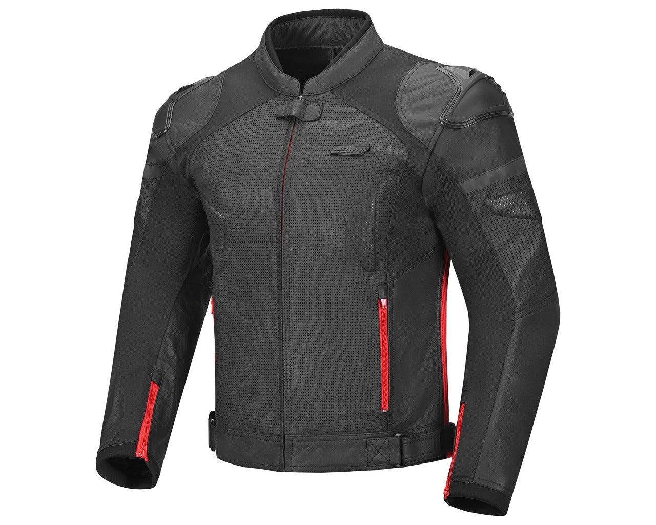 Noru Kaneda Leather Motorcycle Riding Jacket Black/Red 