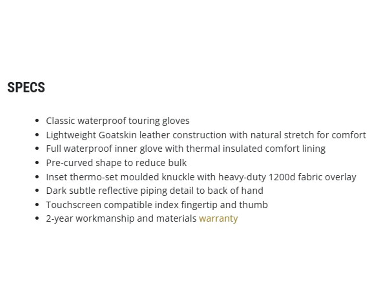 Noru REZA Waterproof Cold Weather Motorycle Gloves Black 