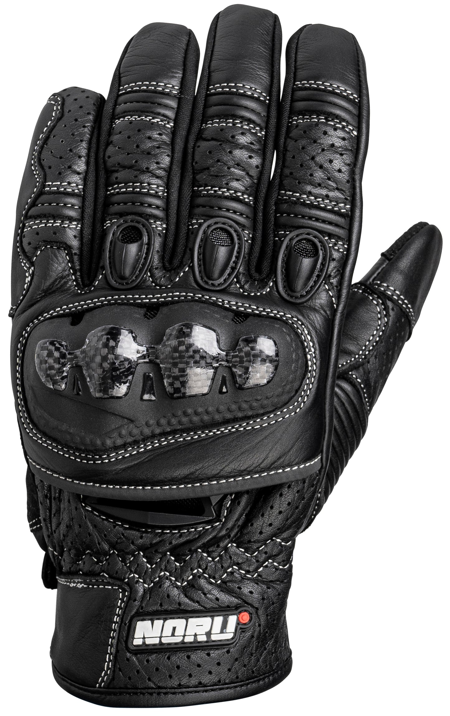 Noru Tekko Leather Sport Bike Glove Black 