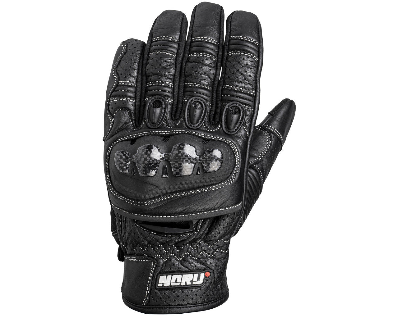 Noru Tekko Street Motorcycle Leather Glove Black