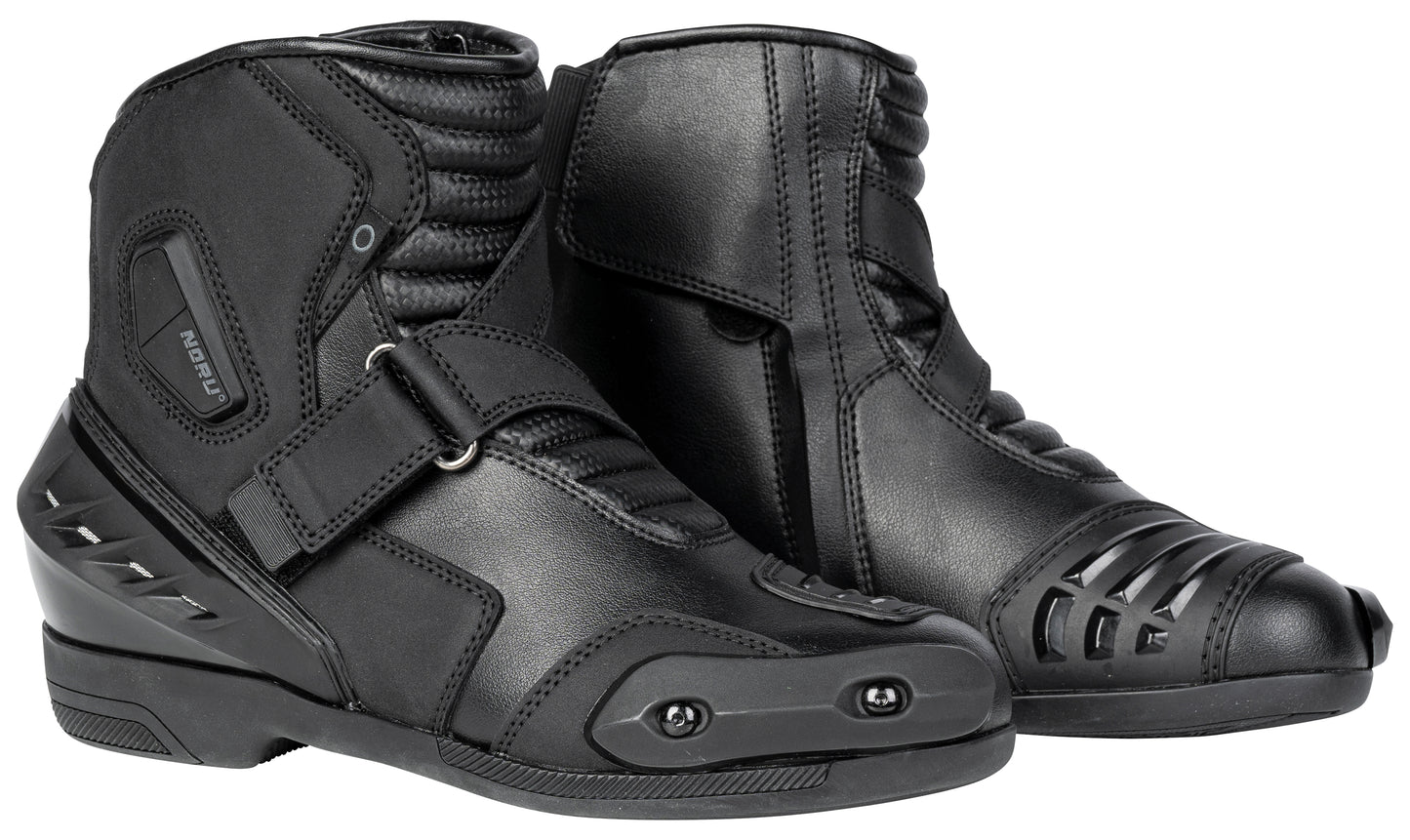 Noru IZU Leather Motorcycle Riding Boot Black 