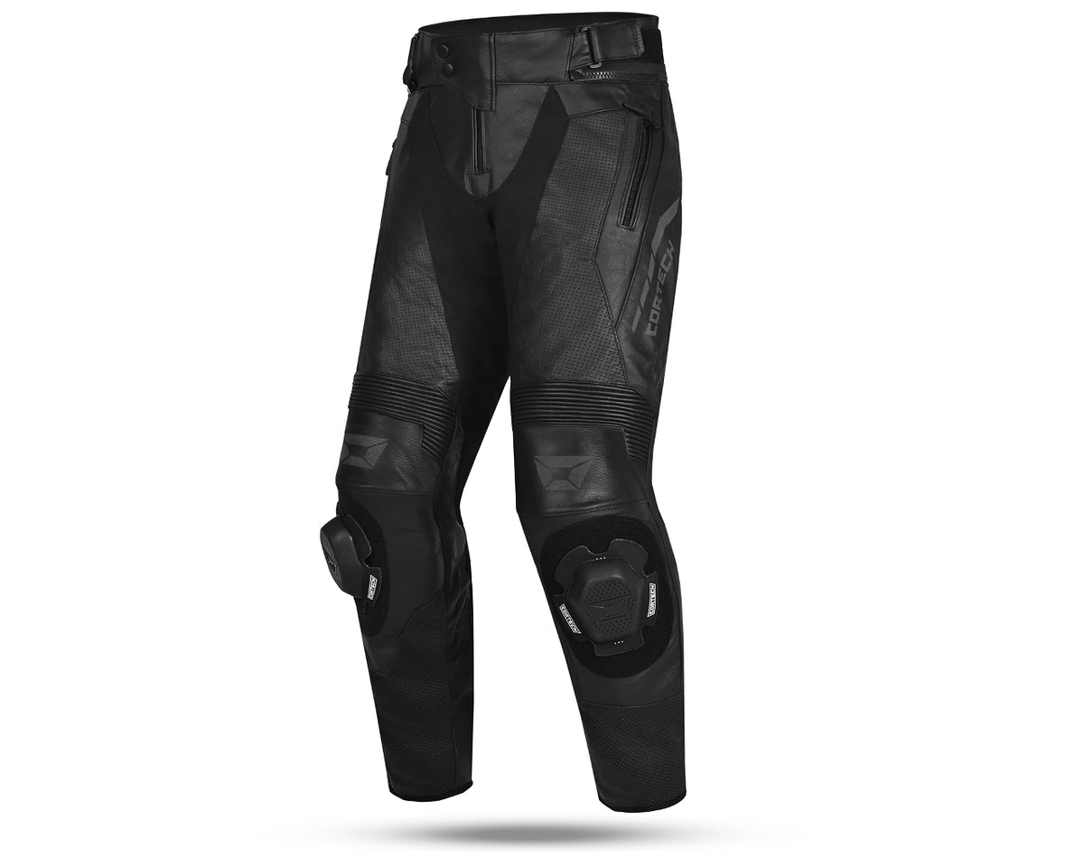 Cortech REVO Leather Motorcycle Sport Pants Black 