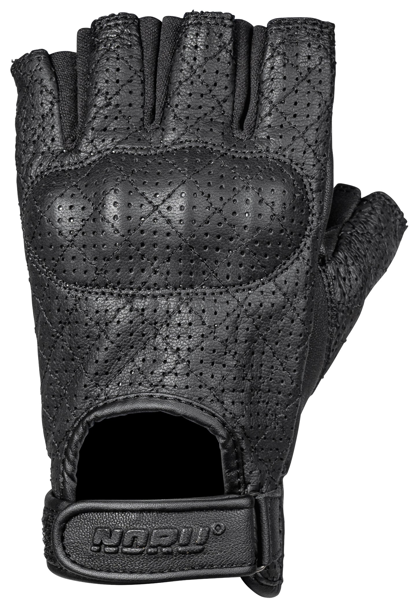 Noru Kote Fingerless Leather Motorcycle Glove Black 