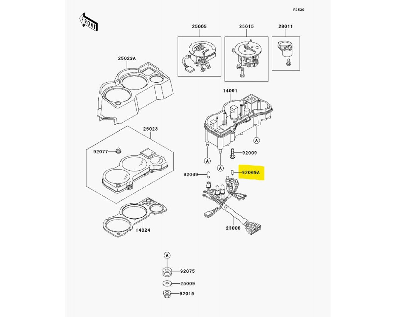 Kawasaki OEM Speedo/Indicator Push Style Bulb 12V 3 watt T6.5 92069-1068