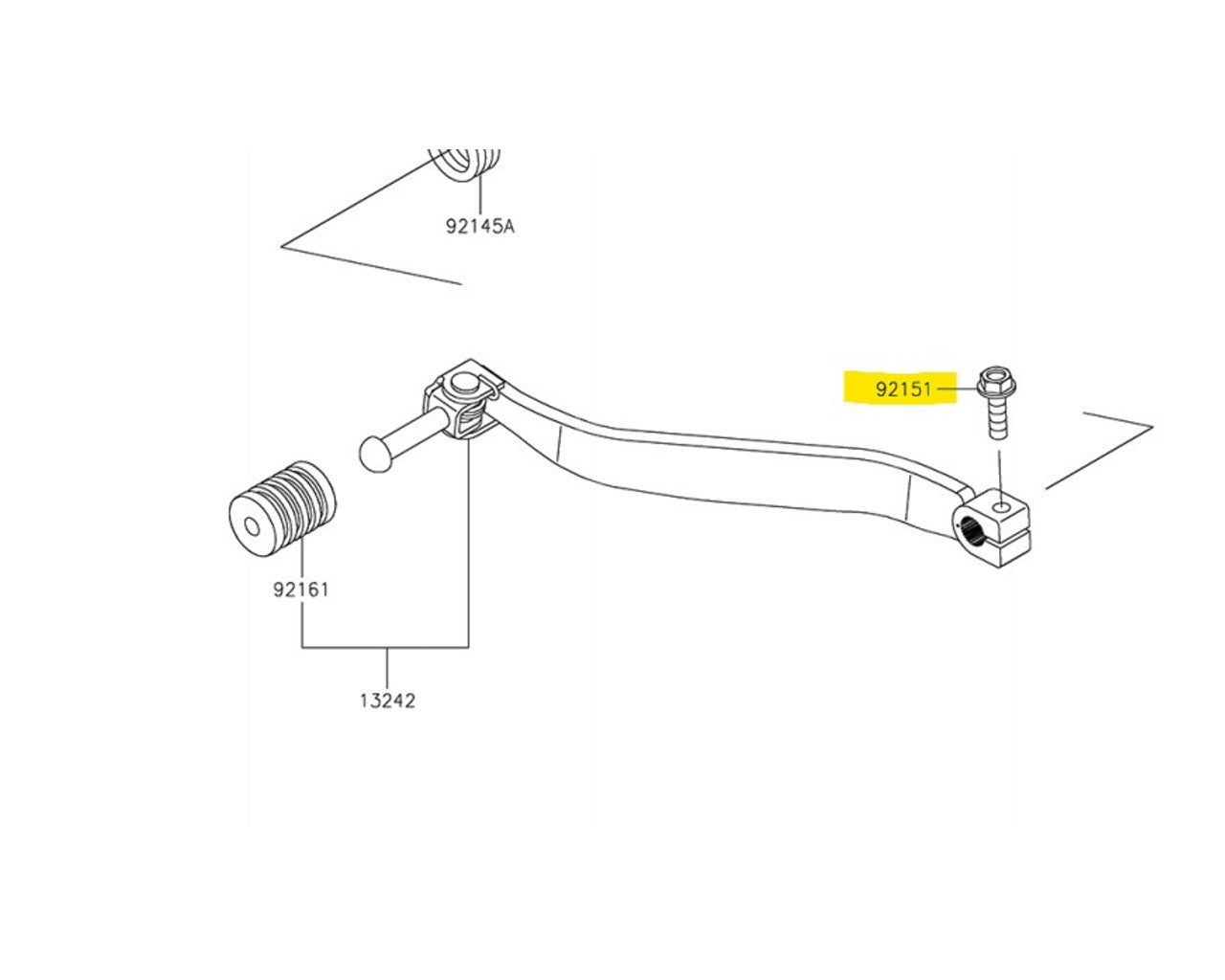 Kawasaki Gear Change Shift Lever Bolt Multi-Fit 6x20mm 92151-1450