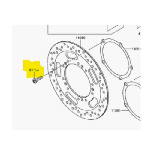 Kawasaki Rotor Disc Brake Mountimg Bolt Kit of 5  92154-1865