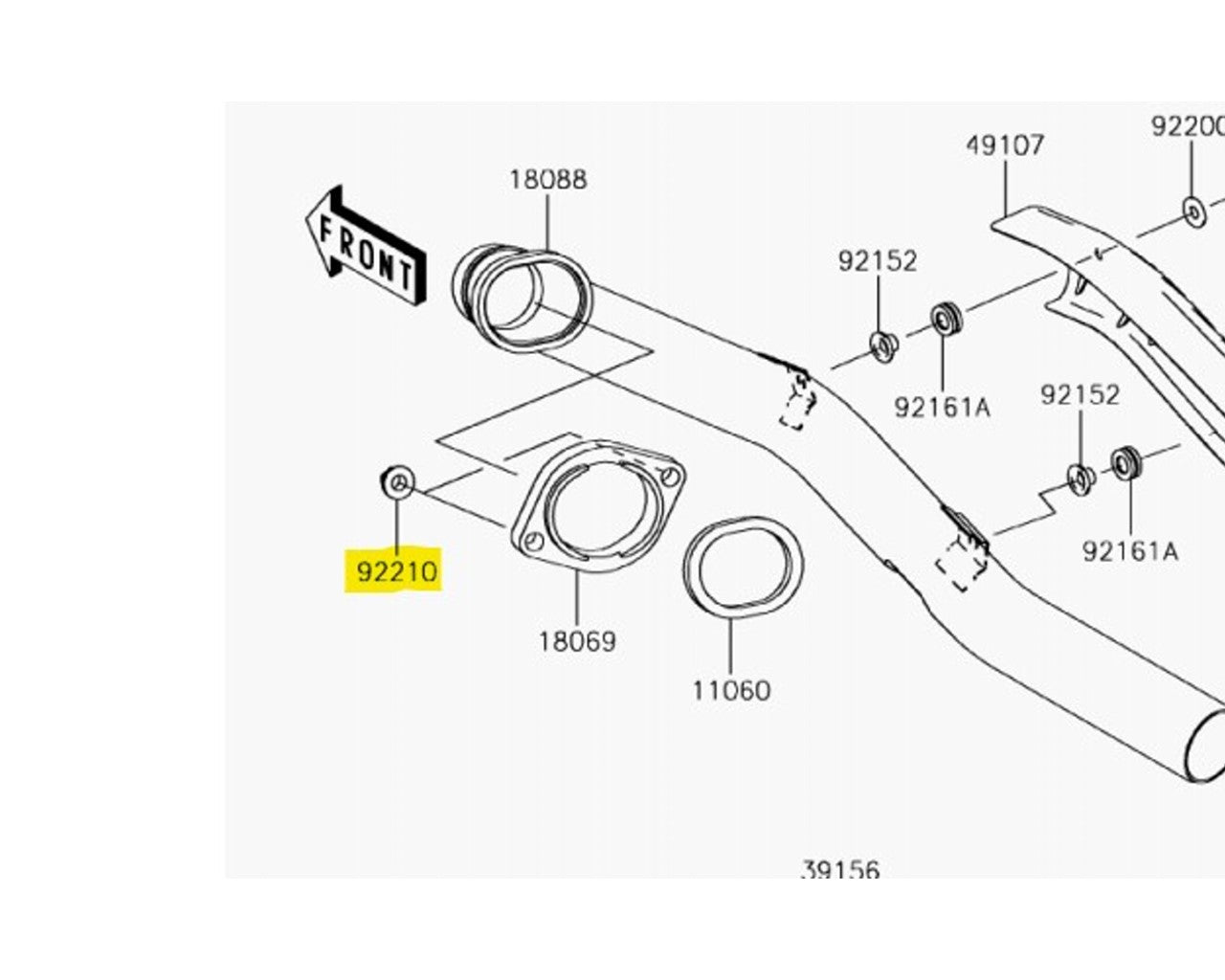 Kawasaki Exhaust Header Nut 8mm Multi-Fit 92210-1132