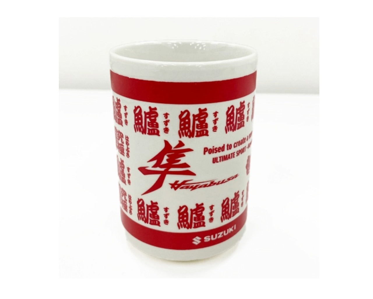 Suzuki Yunomi Red Hayabusa Logo 8oz Porcelain Mug 99000-79NM0-283