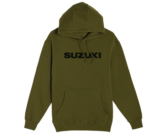 Suzuki Logo Pullover Hoodie Military Green 
