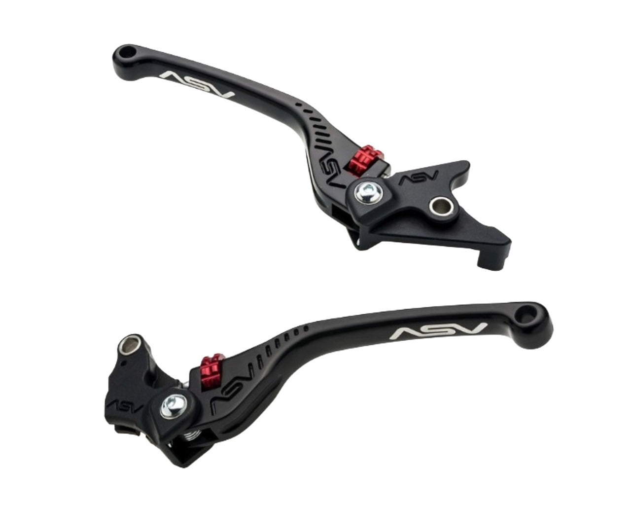 ASV Inventions Shorty Clutch Brake Lever Kit Red Dial Kawasaki ZX6R 2019+ Z900RS  BRF311CRF342-R