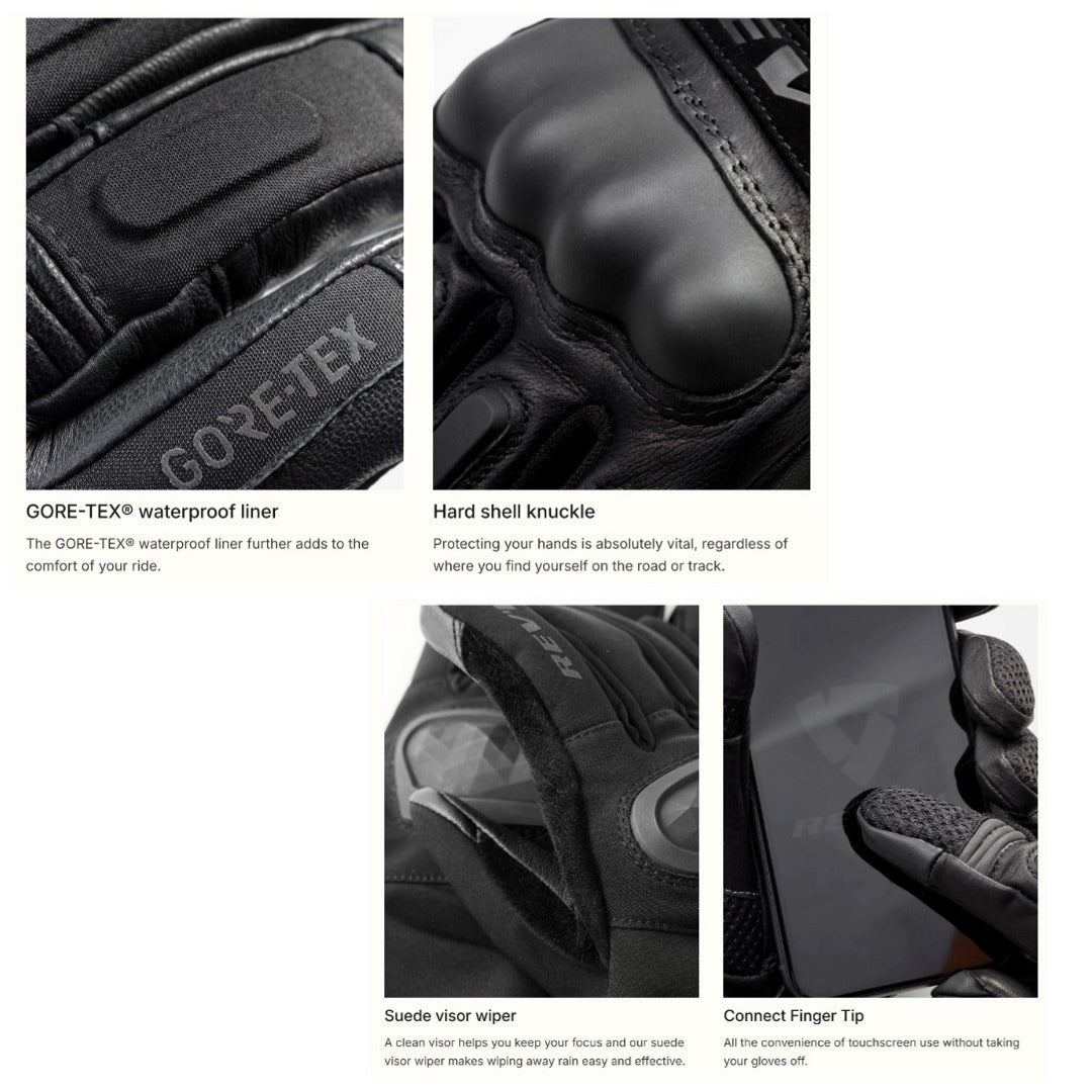 REV'IT! Hokkaido GTX Gore-Tex Clod Weather Gloves Black 