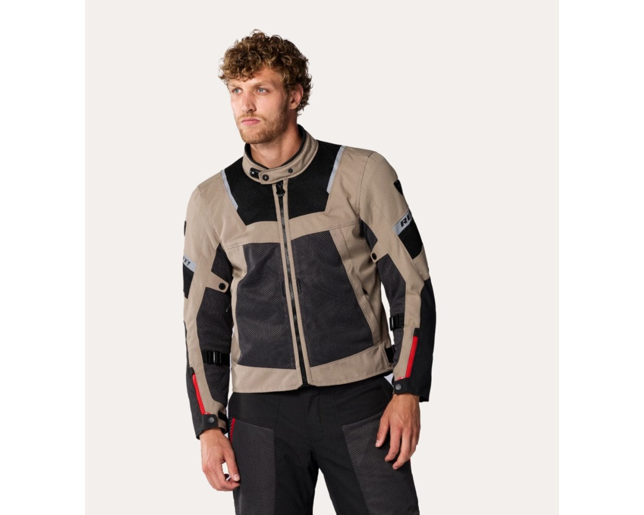 REV'IT! Men's Tornado 4 H2O Adventure Touring Motorcycle Jacket,  Sand/Black Black 