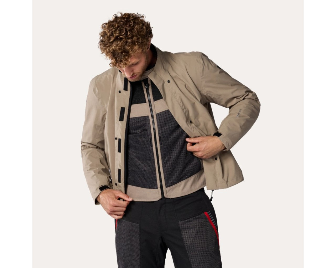 REV'IT! Men's Tornado 4 H2O Adventure Touring Motorcycle Jacket,  Sand/Black Black 