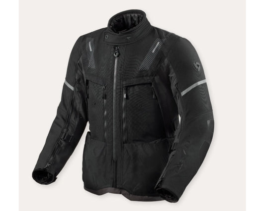 REV'IT! Men's Sand 5 H2O Adventure Touring Motorcycle Jacket (Black/Anthracite) Black 