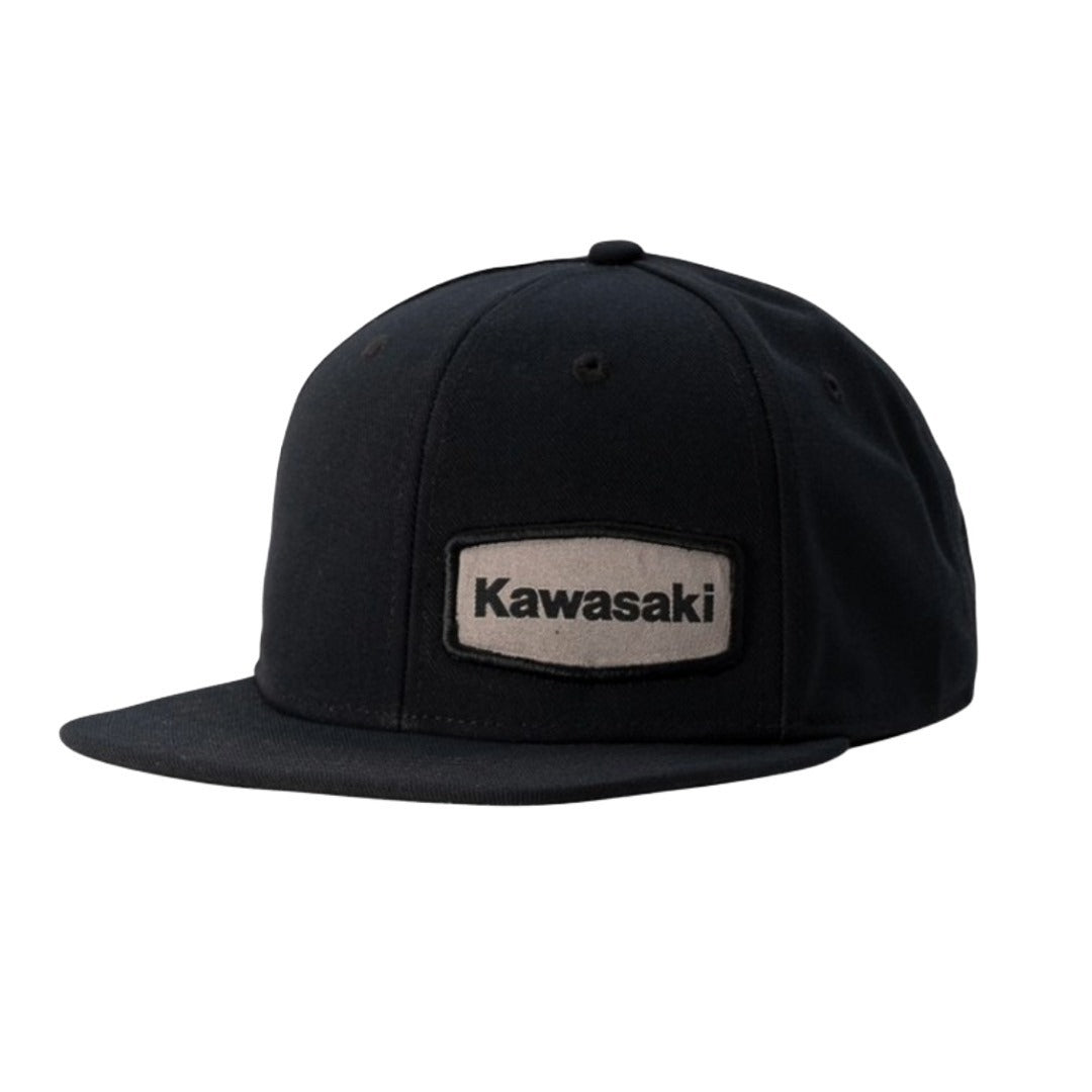 Kawasaki Flat Bill Patch Baseball Cap Hat Black  K005-4147-BKNS