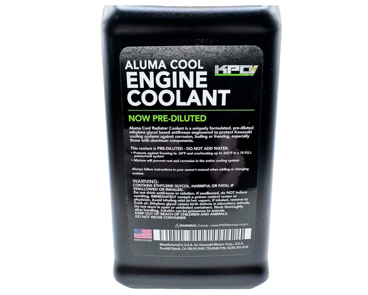 Kawasaki KPO Pre-Diluted Engine Coolant 32oz  K63G-301-01Q